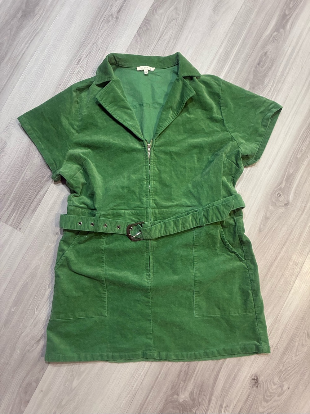BaeVely Green Collared Shirt Dress